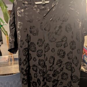 Forever 21 Charcoal Floral Shirt